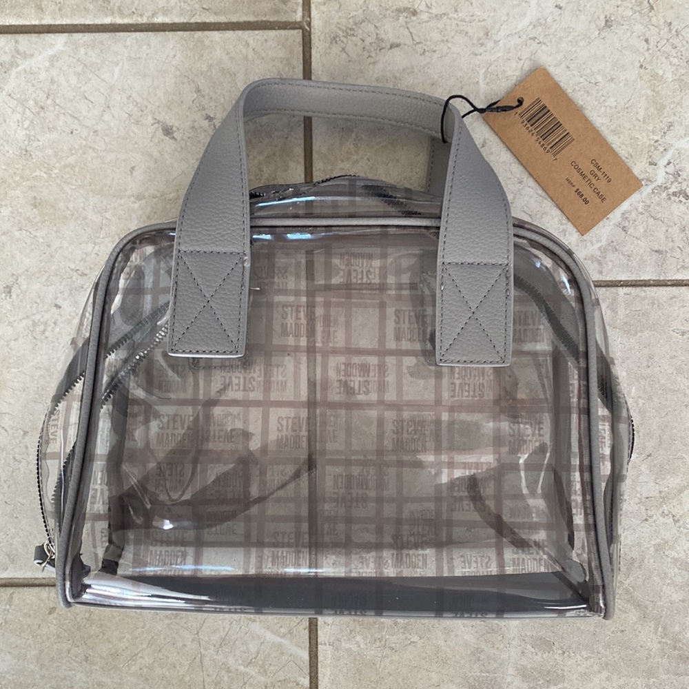 Steve Madden NWT Clear Cosmetic Case Bag